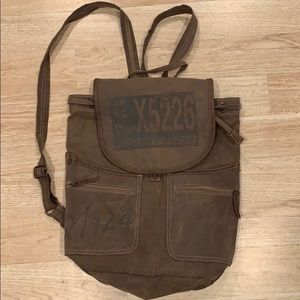 Recycled military fabric sturdy backpack